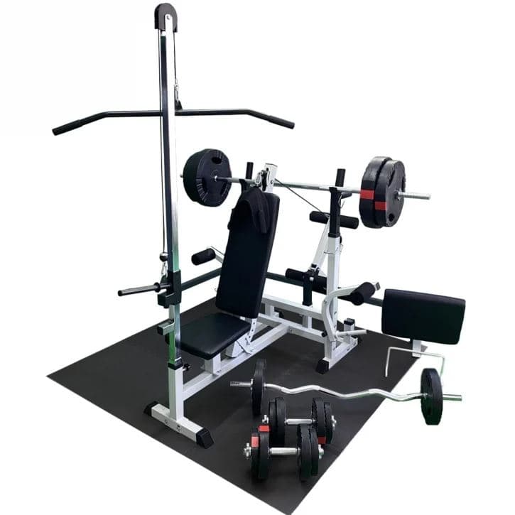 Gorilla Sports Multigym TRIGRIP 100kg - Vektpakke, lats, Multigym